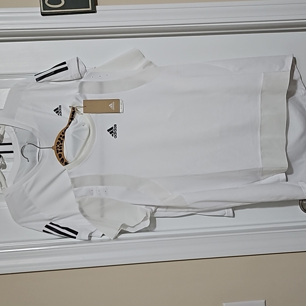 2 White Adidas Active Tops XL & 1X